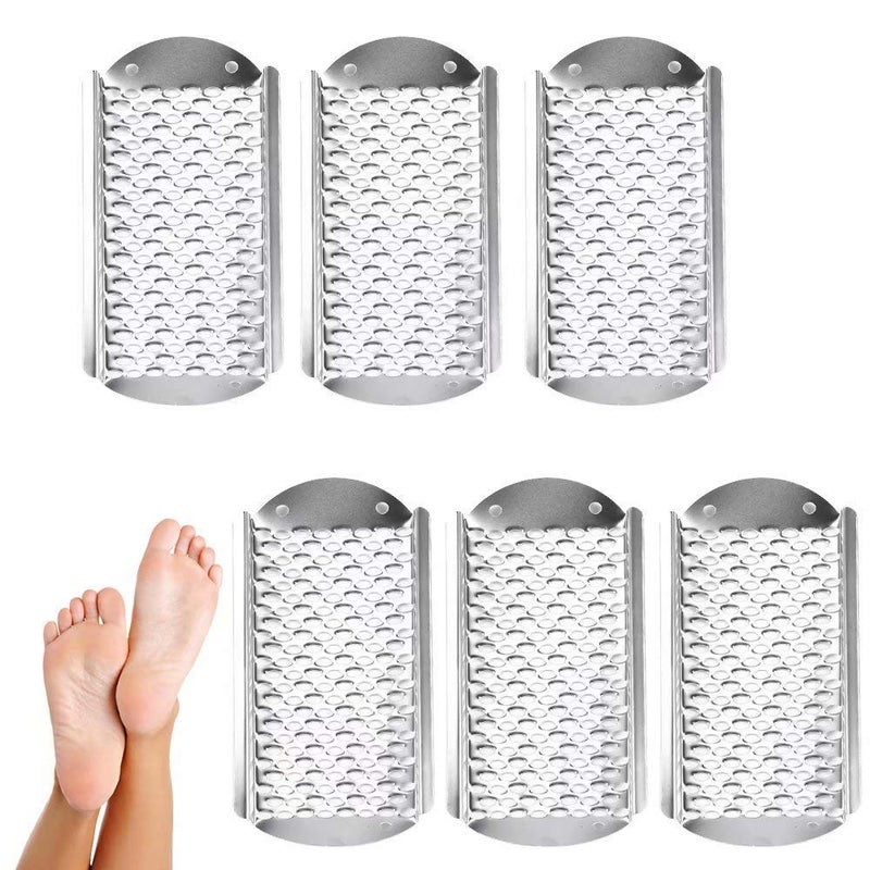 Paddsun 6Pcs Foot File Callus Remover Replacement Blades Pedicure Rasp Detachable Foot Scrubber Hard Skin Remove Stainless Steel Big Hole for Wet and Dry Feet - Image 1